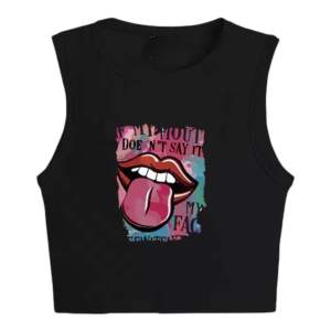SM COLLECTIONN ATASAN WANITA SINGLET BAJU CROP TOP KNIT WEAR PRINT