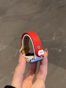 Uhada | Cute Apple Red Leather Double Buckle Smartwatch Band