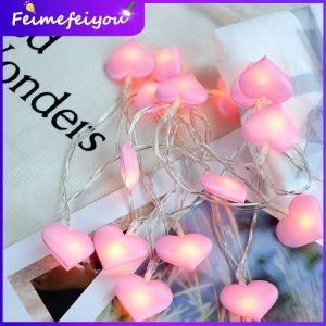 valentines day gift decoration items led strip light fairy USB Night Lights 20/10 Led Love Heart light string for birthday party Christmas wedding proposal Valentine decoration AAA Battery operated