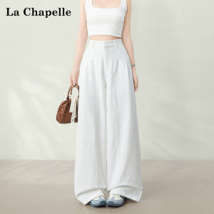 La Chapelle | White High-Waist Flowy Trousers Lightweight