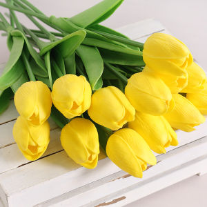 5Pieces Of Artificial Plant Tulip Soft Pole Room Dining Table Decoration Wedding Party Garden DIY Christmas Anniversary Decor