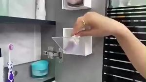 Waterproof Clear Napkin Wall Mounted Storage BoxPunch-Free Space SavingPlastic Hanging Organizer