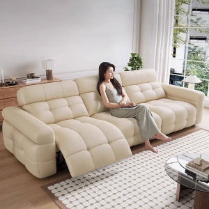 PAIWEISEN | Customizable Small Spaces Cream-Style Living Room Electric Sofa 3 Seater Bed