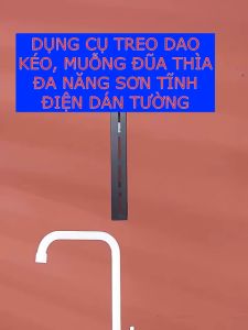 Kệ sắt treo đồ nhà bếp mẫu mới đa năng cài dao đựng đũa thìa dán tường siêu chắc (Tặng 1 miếng dán bạc đôi)