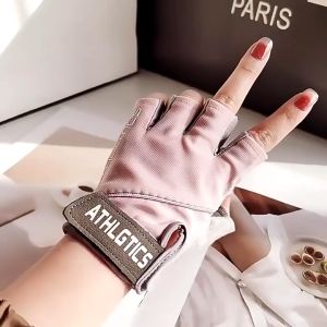 Sarung Tangan Olahraga Gym Sepeda Perlindungan Matahari non-slip Bernapas Half Finger Glove port Angkat Beban (AO08) 3012