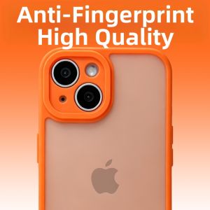 DAIMANG | Skin-feel matte texture anti-fingerprint suitable for Apple 15 new mobile phone case 18pm translucent black iphone13 all-inclusive anti-fall 14plus sense 16pro fifteen 17promax p