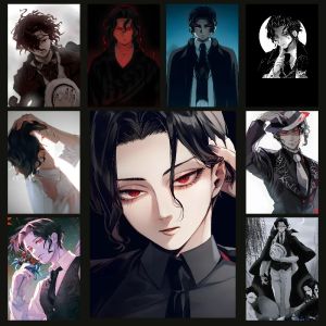 1pc frameless Demon Slayer Anime Muzan Sama Poster Self-adhesive Art Paper Sticker Coffee House Bar Room Wall Decor