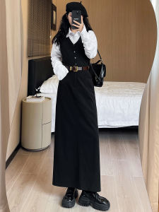 175 Tall Lengthen Straight Skirt Womens Ultra-Long Version High Waist Slimming All-Matching Woolen A- line Slit Office Lady Skirt