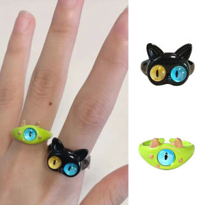 Bosuer💛COD Cincin Korea Desain Kartun Kecil Rakasa Warna Untuk Pria Dan Wanita COD