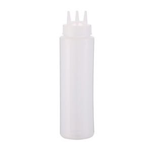 AUK. Plastic Salad Dressing Squeeze Bottle with Scale 3 Hole Jam Bottle Cover Seasoning Bottle