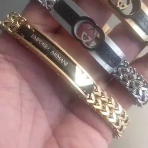 Gelang Rantai Titanium 316 L Pria / Gelang Tangan Pria Keren / Gelang Tangan Pria Anti Karat Dan Luntur / Gelang TanganPria Trandy / Gelang tangan Pria Model Rantai Zigzag / Bisa Bayar ditempat