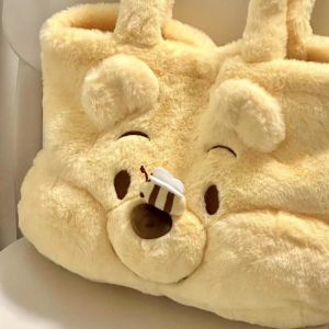 Large Capacity Teddy Bear Plush Tote Bag 2025 New Summer Commuter Shoulder Bag for College Students Class And Daily Use