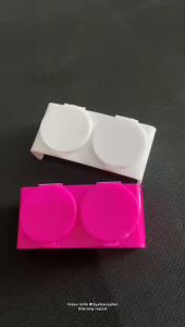 Nail art Cup double Mangkuk Dappen 2 lubang Tempat cairan Aseton Wadah Monomer Liquid