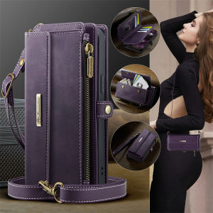 Crossbody Zipper Leather Multicolor Card Wallet Bag Case For iPhone 16 Plus 16E 15 14 13 12 11 Pro Max X XR 7 8 Plus Flip Cover Casing