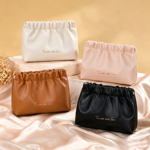 MBMSHEGH Shrapnel Wrinkled Lipstick Bag Storage Bag Women Travel Compact Portable Keys Coins Makeup Pouch Small Cosmetic Bag Mini Coin Purse Clutch Bags