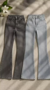 Highwaist Cutbray Jeans Wanita kekinian