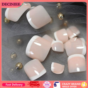 DECINIEE 120pcs Fake French ToeNails With Glue Type Removable Square Short Paragraph Nude Color Fashion Manicure False ToeNails Press