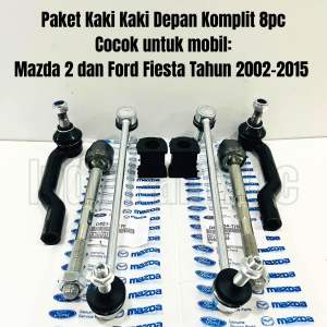 Paket Stabilizer Kaki Kaki Depan Komplit Ford Fiesta Tahun 2002 2003 2004 2005 2006 2007 2008 2009 2010 2011 2012 2013 2014 2015 8pcs Original | Tierod | Rack End | Link Stabilizer | Karet Stabilizer