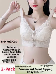QIANLINGMEI | Slimming Full-Cup Lace Bra Minimizes Sagging and Side Spill