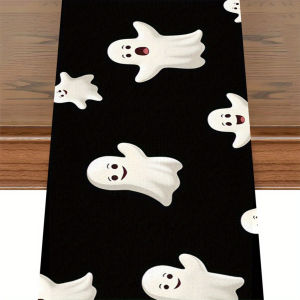 Ghost Print Table Runner 1pc Reusable Halloween Party Table Runner