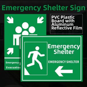 RUIKELAIXIANG | Emergency Evacuation Shelter Guidance Sign Post-style