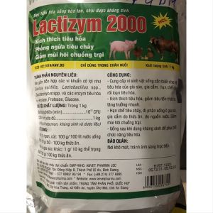 Lactizym 2000  Men Tiêu Hóa Cao Cấp Tăng Trọng Nhanh Ngừa Các Benh Về Tiêu Hóa Cho Gia Súc Gia Cầm 100 Gram.
