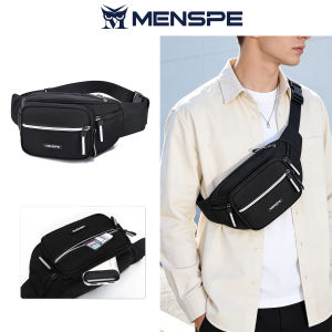 MENSPE Mens Waist Bag Multi Functional Chest Bag Waterproof Sports Bag Large Capacity Casual Bag Street Bag Fitness Bag Travel Bag Business Bag For Men Women