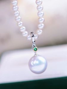 จี้ลูกปัดไข่มุก DIY สีเงินแท้ S925 จี้ลูกปัดเปล่า กระดุมสีต่างๆ เครื่องประดับสร้อยคอ ลูกปัดกลมขนาด 10-13 มม.