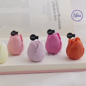 Nến Thơm Handmade TIKIU 3D HOA TULIP Trang Trí Decor Phòng Quà Tặng Phong Cách Hàn Quốc Sáp Đậu Nành Tự Nhiên 2023