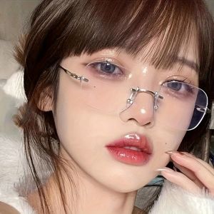 Rimless Square Clear Lens Glasses Comfortable And Stylish Computer Glasses Womens Glasses