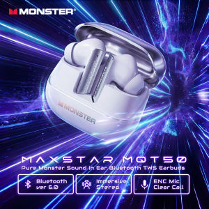 Monster | Monster Maxstar MQT50 Bluetooth 6.0 Earphones ENC Call Noise Reduction TWS Wireless Earbud IPX4 Waterproof Sports Headphones