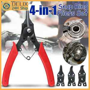 Delixi 4 In 1 Circlip Pliers Snap Ring Pliers Retaining Ring Pliers Puller Springs Multitool Pliers