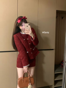 Christmas Theme Womens Fashion Set High Waist A-Line Skirt And Top Elegant Atmosphere Small Fragrance Style plus Size