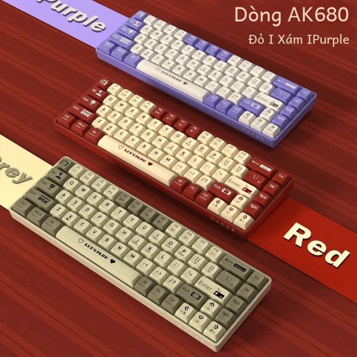 AJAZZ AK680 65% Bàn Phím Cơ Không Dây Có Đệm Trao Đổi Nóng Bàn Phím Chơi Game Tùy Chỉnh Cho Máy Tính Laptop Đèn Nền Nhiều Màu
