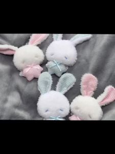 1/2Pcs Mini Angel Bunny Plush Keychain Cute Soft Rabbit Stuffed Toy Hanging Pendant Kawaii Gift for Girls