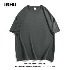 American Style Pure White Basic Short Sleeve Mens T-shirt Summer Versatile Inner Wear round Neck Cotton Youth Fashion