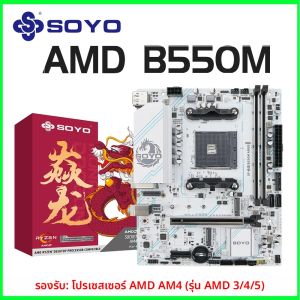 SOYO AMD B550M Gamingเมนบอร์ดUSB3.1 M.2 Nvme Sata3 DDR4 Dual ChannelรองรับRYZEN R3 R5 R7 3000 4000 5000 CPU AM4 ซ็อกเก็ต