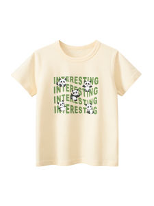 Korean Style Kids Cotton T-shirt Short Sleeve round Neck Base Shirt Cartoon Print Casual Summer Fashionable Base Layer Top