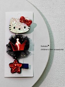 Korean Style Adorable Baby Full Coverage Fabric Hair Clips & Sparkling Little Girl Hair Accessories