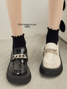 Black Mary Jane Cotton Socks Womens Mid-Calf Thin Summer Pure Cotton Short Socks with Lace Detail Breathable Comfortable