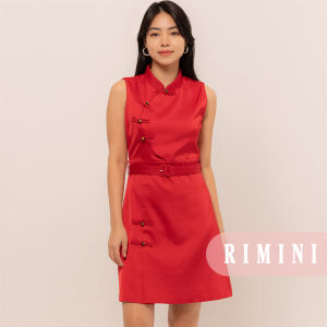 RIMINI - Dress Cheongsam Wanita Belted Tanpa Lengan Size XS-XL - Xuwei Dress 5263