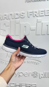 Skechers Online Exclusive Women Sport Summits Shoes - 12980-NVHP Memory Foam Machine Washable Kasut Sneaker Perempuan SALE