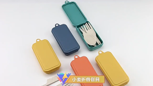 TURTLE Wheat Straw Portable Folding Cutlery Set Box (Set of 4) Eco-friendly tableware set
