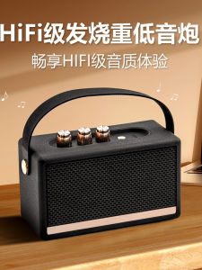 Portable Outdoor Camping Bluetooth Speaker HiFi Sound Bass Cannon Knob Style Desktop Home Use Metal Shell Waterproof Dustproof