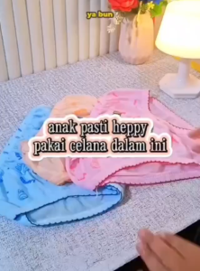 12 PCS Celana dalam anak perempuan LABUBU usia 1-8 tahun CD anak terbaru