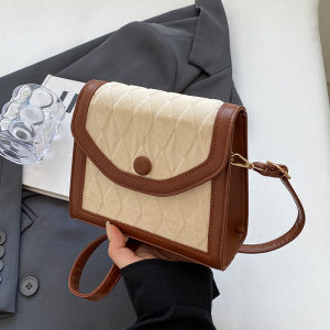 กระเป๋าสะพายข้างแฟชั่นสำหรับผู้หญิง กระเป๋าสะพายข้างทรงสี่เหลี่ยมเล็กแบบหนัง PU นุ่ม สไตล์เกาหลี กระเป๋าสะพายข้างแบบสะพายข้างสำหรับผู้หญิง