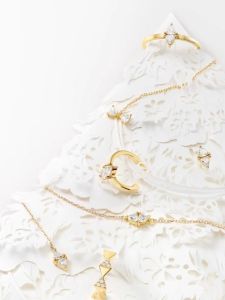 Christmas Limited Edition Japanese Luxury Kite Swinging Diamond Ear Studs Earrings Necklaces Rings Fashion Jewelry Accessories