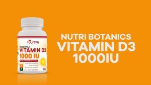 Nutri Botanics Vitamin D3 1000IU 100 Softgel Immune Support Bone Health Prevent Vitamin D Deficiency - Supplement