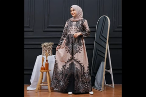 Gamis Batik Wanita Resleting Tali Samping Atasan Baju Muslimah Busui Modern Jumbo Variasi Motif D