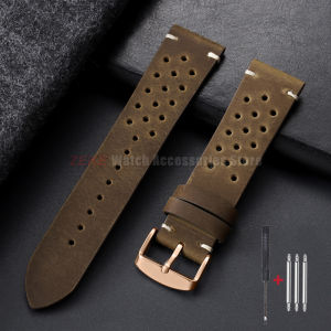 Watchband 18mm 19mm 20mm 21mm 22mm 24mm Handmade Stitching Cowhide Strap for Omega Men Perforated Breathable Wristband for Seiko
